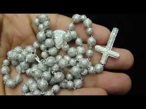 Custom Real Diamond French Montanna Coke boy Style Rosary : Item No : DR1245