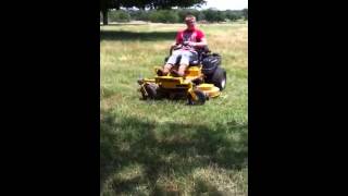 Popping wheelies on a lawn mower