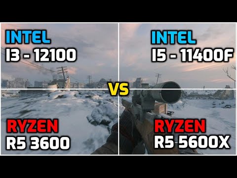 i3 12100F vs i5 11400F vs Ryzen 3600 vs Ryzen 5600x - Benchmark 8 Games