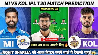 MI vs KOL Dream11 Team, MI vs KKR Dream11 Prediction, Mumbai Indians vs Kolkata Knight Riders IPL