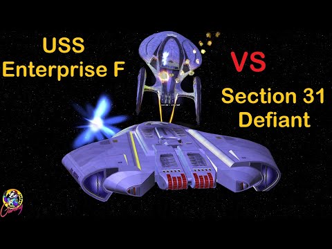 4K Section 31 Defiant VALIANT VS USS Enterprise F - Both Ways - Star Trek Starship Battles