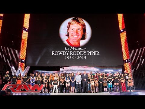 The entire WWE roster honors WWE Hall of Famer "Rowdy" Roddy Piper: Raw, Aug. 3, 2015