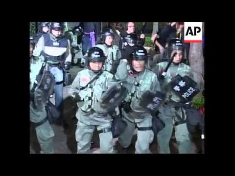 Police fire tear gas to break up protests