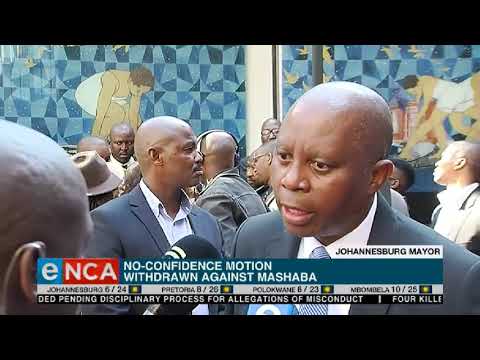 ANC withdraws motion of no confidence against Mashaba