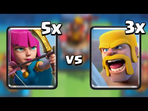 3x BARBARIANS vs 5x ARCHERS - Clash Royale