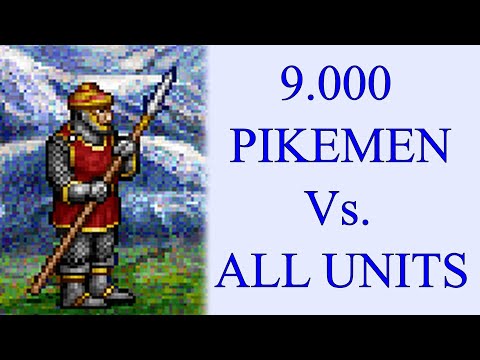 9.000 Pikemen Vs. Knight, Barbarian, Sorceress, Warlock, Wizard and Necromancer units