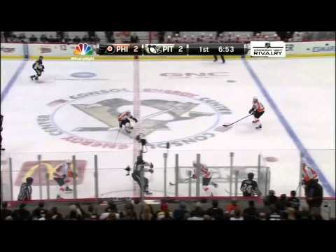Wayne Simmonds goal Feb 20 2013 Philadelphia Flyers vs Pittsburgh Penguins NHL Hockey