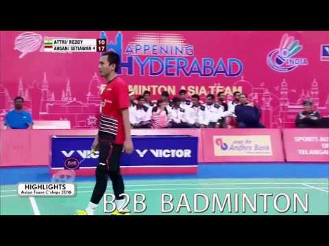 HL Mohammad Ahsan  Hendra Setiawan vs Manu Attri  Sumeeth Reddy   Asia Mixed Team 2016 0