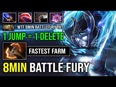 WTF 8Min Battle Fury Fastest Farm PA 1 Jump = 1 Delete with Unlimited Crit Counter ALL Dota 2