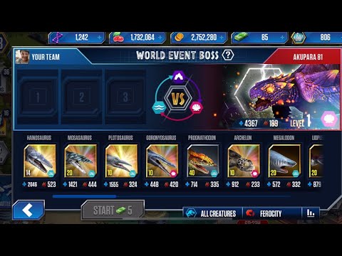 Akupara 81 world event boss || Jurassic World the game