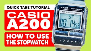 CASIO A200 Futurist (Module 1640) - HOW TO OPERATE THE STOPWATCH Tutorial