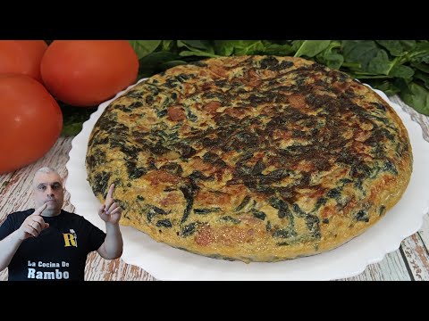 💥 TORTILLA de ESPINACAS con BEICON, JUGOSA y SALUDABLE - Recetas de Tortillas 😋💥