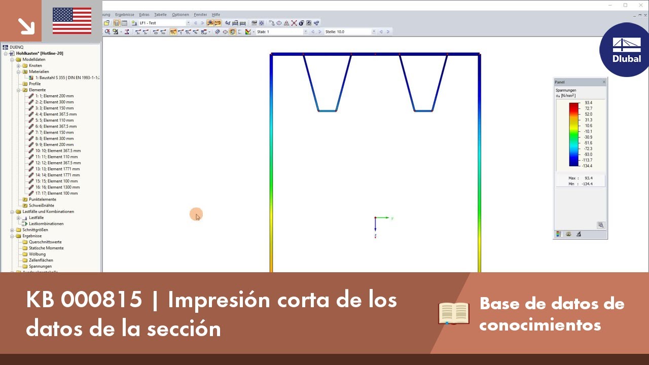 KB 000815 | Impresión corta de los datos de la sección