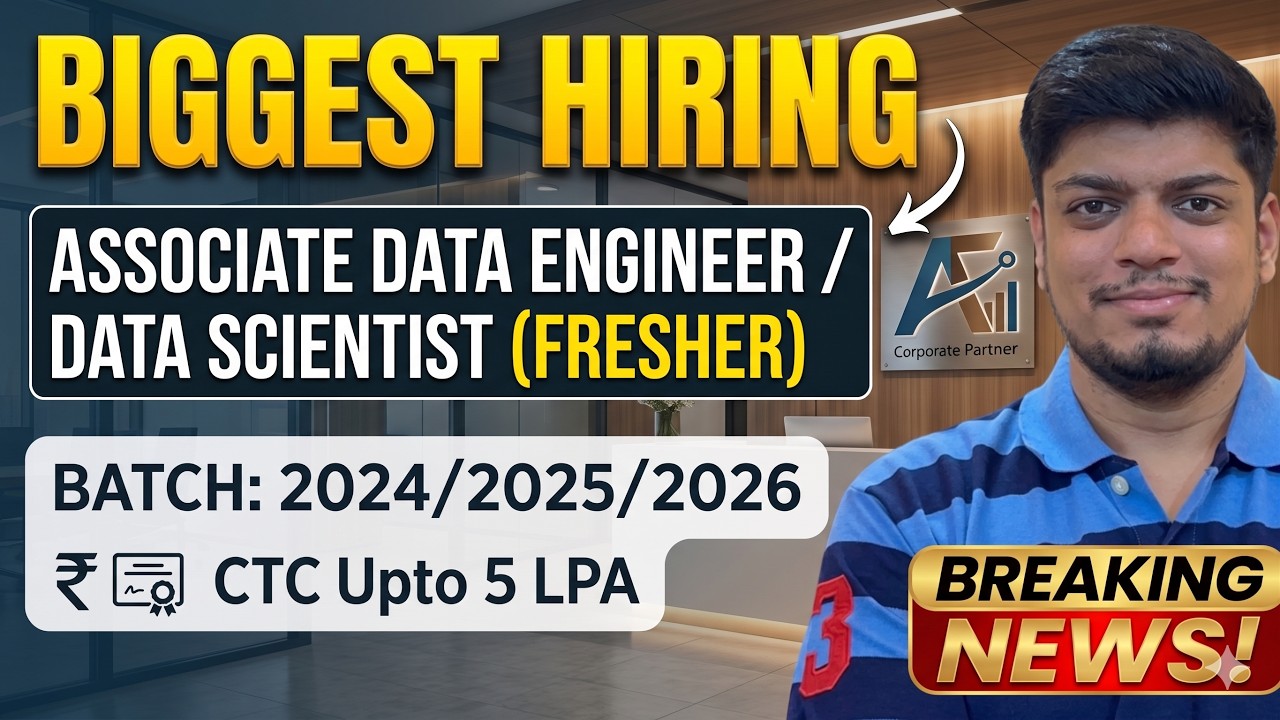 Biggest Freshers Hiring | Associate Data Scientist/Data Engineer Hiring | Off-Campus Drive 2026-2024