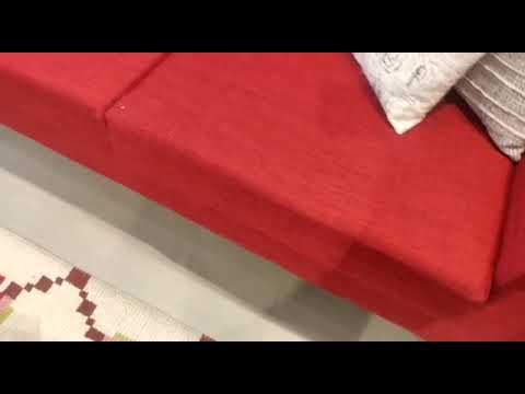 Rubik sofa in salsa red color made for solid wood #urbanladder