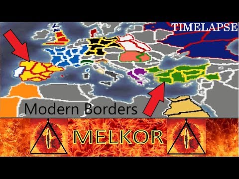 MODERN BORDERS: Medieval 2 Total War TimeLapse (A.I. Only 600 Turns)