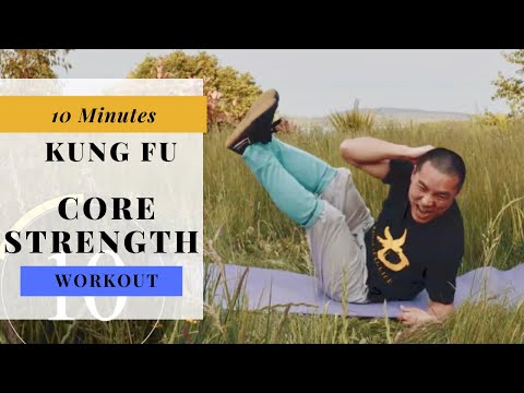 10 Minutes - Kung Fu Core Strength Workout at Home (No Equipments, No Noise)