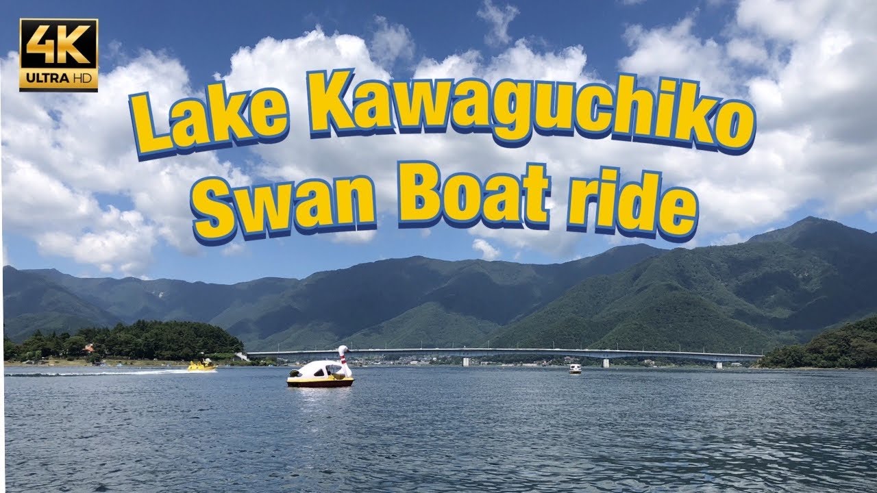 Experience a virtual ride on a Swan Boat across the serene Lake Kawaguchiko.