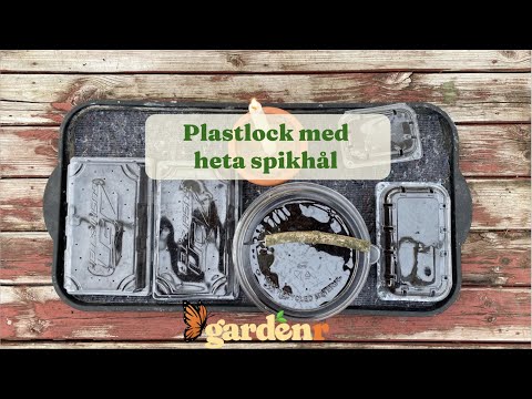 Plastic lid with hot nail holes - Gardenhacks by GardenR