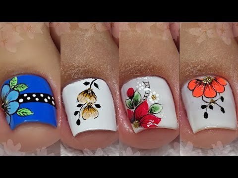 DISEÑOS de UÑAS  HERMOSOS Y FÁCILES | MODELOS DE UÑAS PARA PIES 🦶 🦶😍💅