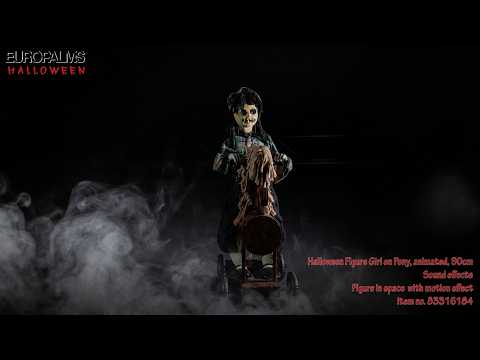 EUROPALMS Halloween Figur M?dchen auf Pony, animiert, 90cm
