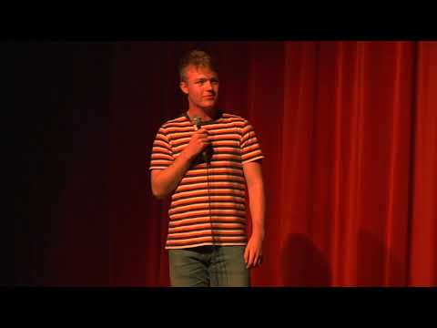 Finlay Christie at the 2019 Chortle Student Comedy final