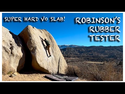 Robinson’s Rubber Tester, V0 | Bishop Bouldering | friction slab test piece | short beta