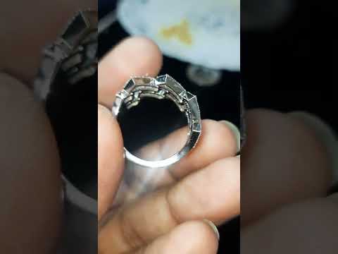 Cuban ring with Baguette and Round Real Diamond For Men's