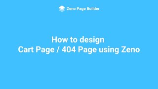How to design Cart page / 404 page for Shopify | Zeno Page Builder
