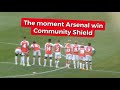 Community Shield 2023-Arsenal players react to Ramsdale saved and Fabio Vieira match winning penalty