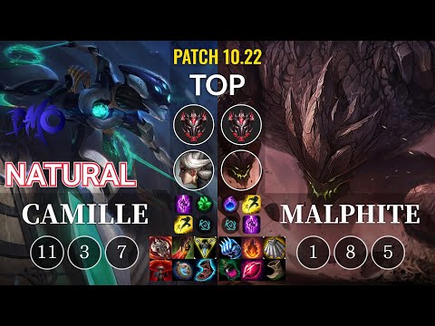 DMO Natural Camille vs Malphite Top - KR Patch 10.22