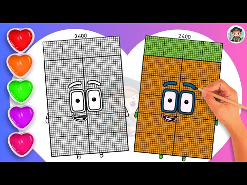 How To Draw Numberblock 2400 Coloring🌈 - Learn to draw Numberblock 2400 Coloring for kids