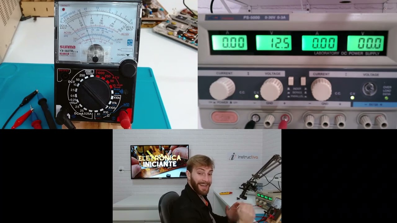 Aula 5   MULTIMETRO ANÁLOGICO   Como medir Tensão V