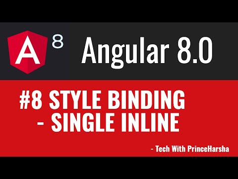 8 Angular 8 Tutorials single inline style binding