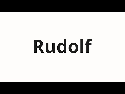 How to pronounce Rudolf