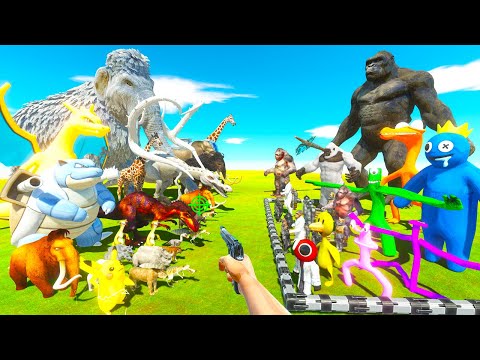 King Kong Fights | Rainbow Friends vs ice Age Animal - Animal Revolt Battle Simulator
