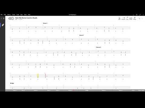 Take Me Home Country Roads ( John Denver) ,Tablatura e base Senza Basso - Backing bass track-NO BASS