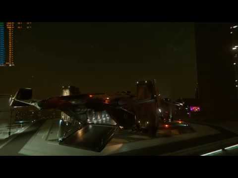 Landing a Valkyrie using 3/4 external view in Star Citizen 3.6.0