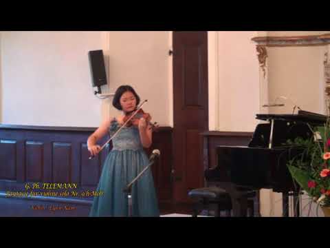G  Ph  TELEMANN Fantasie fur violine solo Nr  9 h Moll / Violin Lynn Nam (13year old)