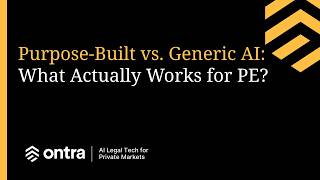 Purpose-Built AI vs. Generic AI: What Actually Works for Private Equity & Legal Teams?
