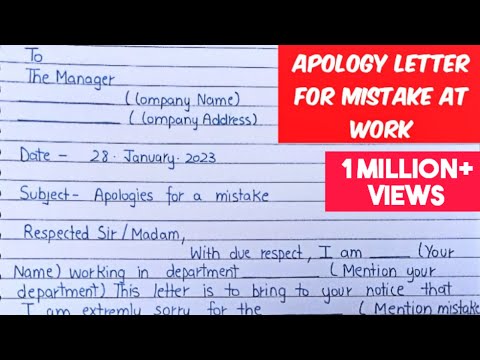 YouTube video about Apology letter examples