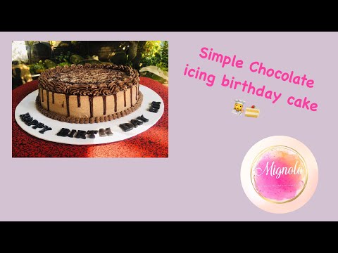 Simple chocolate icing birthday cake design 👩‍🍳🍰