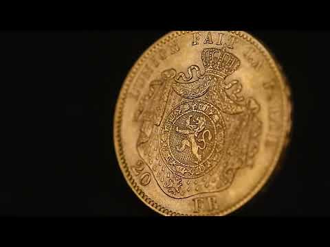 Coin, Belgium, Leopold II, 20 Francs, 20 Frank, 1871, AU(55-58), Gold, KM:37
