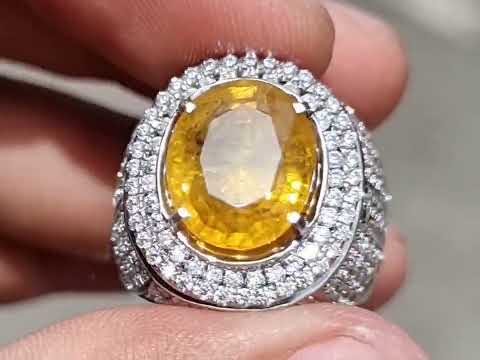 Natural Yellow Sapphire Tanzania Heated-a 8.16 Carats Certificate ZCGL