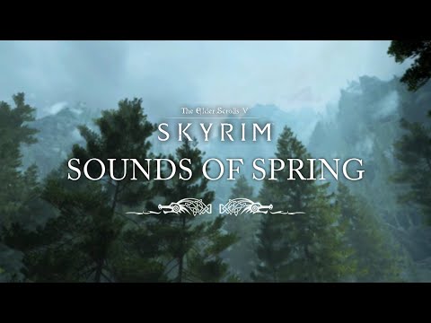 Sounds of Spring | Peaceful Skyrim Nature Only Ambience | Sleep, Study, Relax | 5 Hours