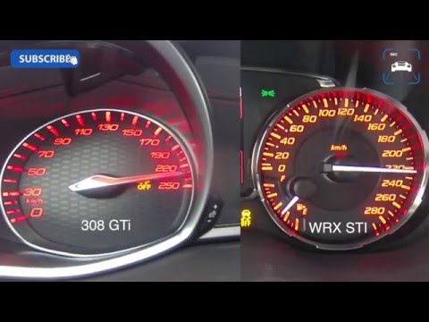 0-245 km/h Peugeot 308 GTi 270 vs Subaru WRX STI Acceleration Autobahn