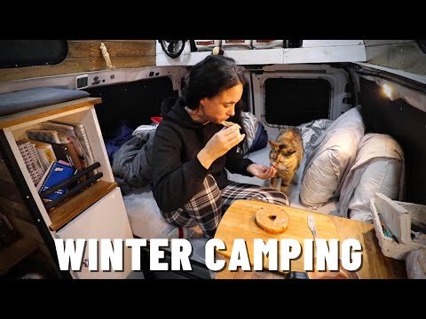 Winter camping / We didn't expect some snow / hot shower in backcountry / Off grid living