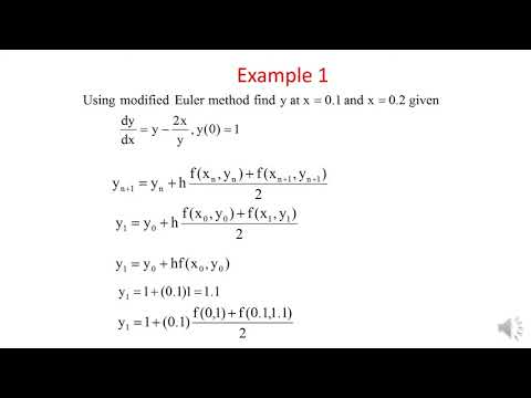 Numerical solution of ODE: EULER’S METHOD, MODIFIED EULER’S METHOD AND RUNGE –KUTTA METHOD