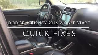 Dodge Journey 2016 Won’t Start - Quick Tips