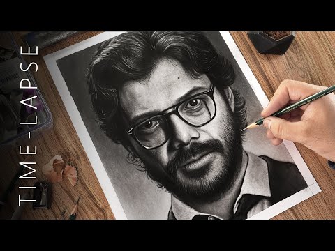 Speed Drawing The Professor – Realistic Portrait in Minutes
